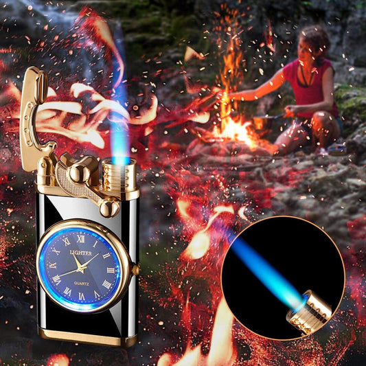 Windproof Lighter Vintage Watch Bezel Jet Flame Torch