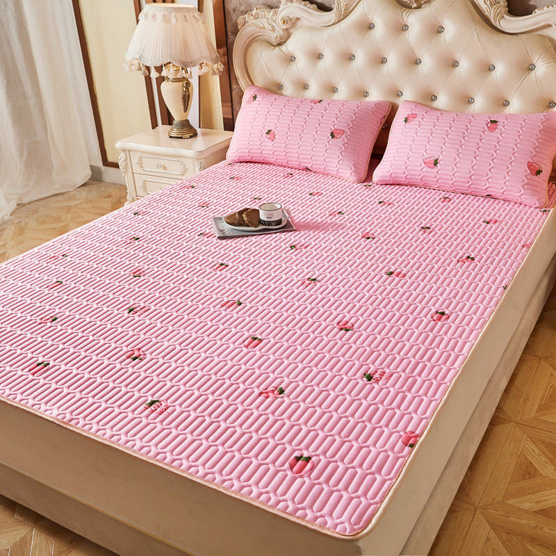 Summer Ice Silk Latex Mattress Set