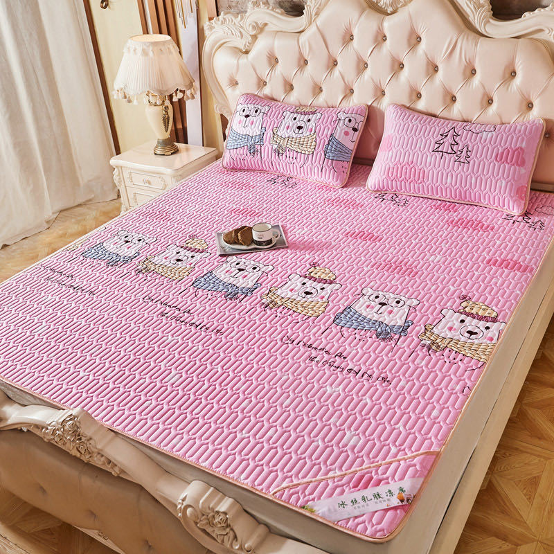 Summer Ice Silk Latex Mattress Set