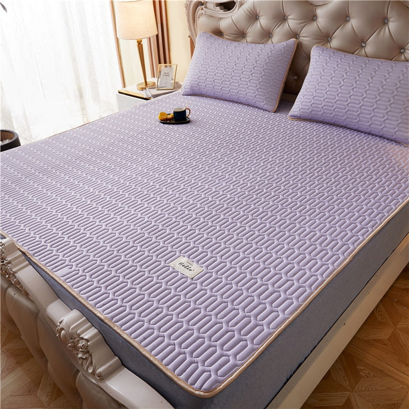 Summer Ice Silk Latex Mattress Set