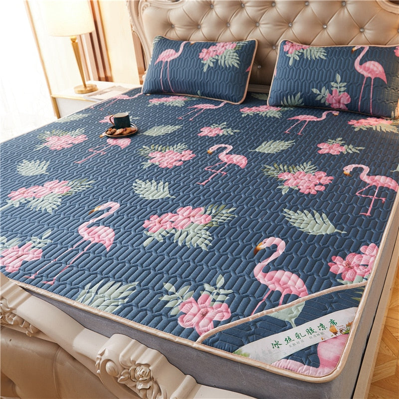Summer Ice Silk Latex Mattress Set