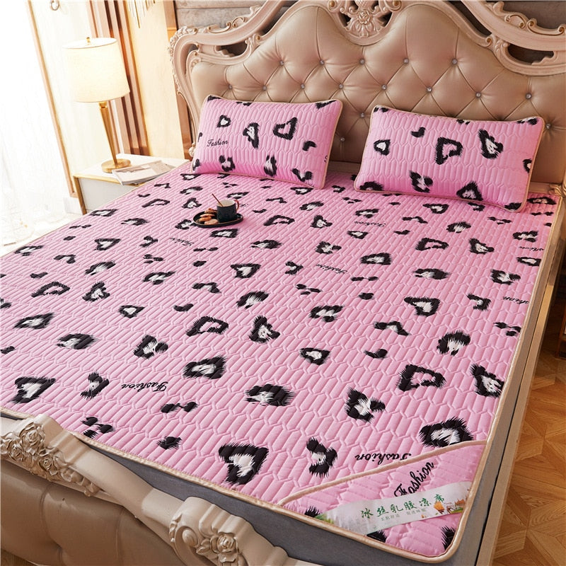 Summer Ice Silk Latex Mattress Set