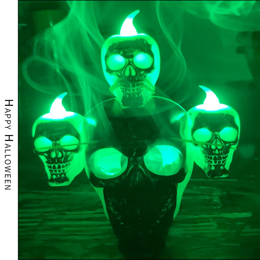 Halloween Decoration Smoke Skull Candle Lamp