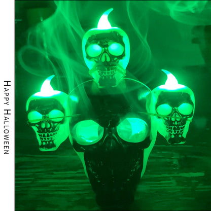 Halloween Decoration Smoke Skull Candle Lamp