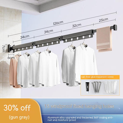 Wall Mounted Retractable Clothes Hanger Rack