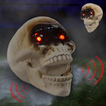 Animated Floating Skeleton Decorations Realistic Halloween Skull Heads