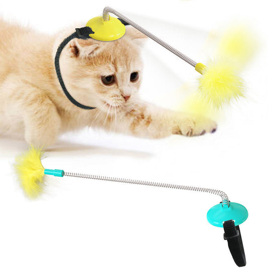 Self Healing Collar Neck Toy Spring Foot With Tap To Tease Cat Stick