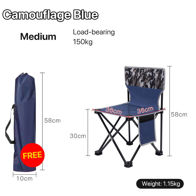 Folding Outdoor Portable Backrest Fishing Chair Stool