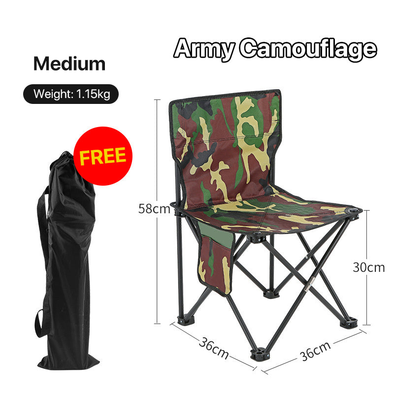 Folding Outdoor Portable Backrest Fishing Chair Stool