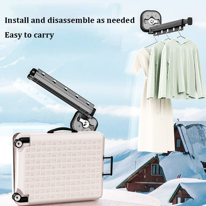 Wall Mounted Retractable Clothes Hanger Rack