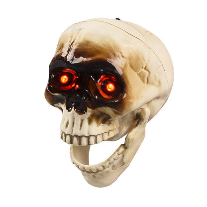 Animated Floating Skeleton Decorations Realistic Halloween Skull Heads