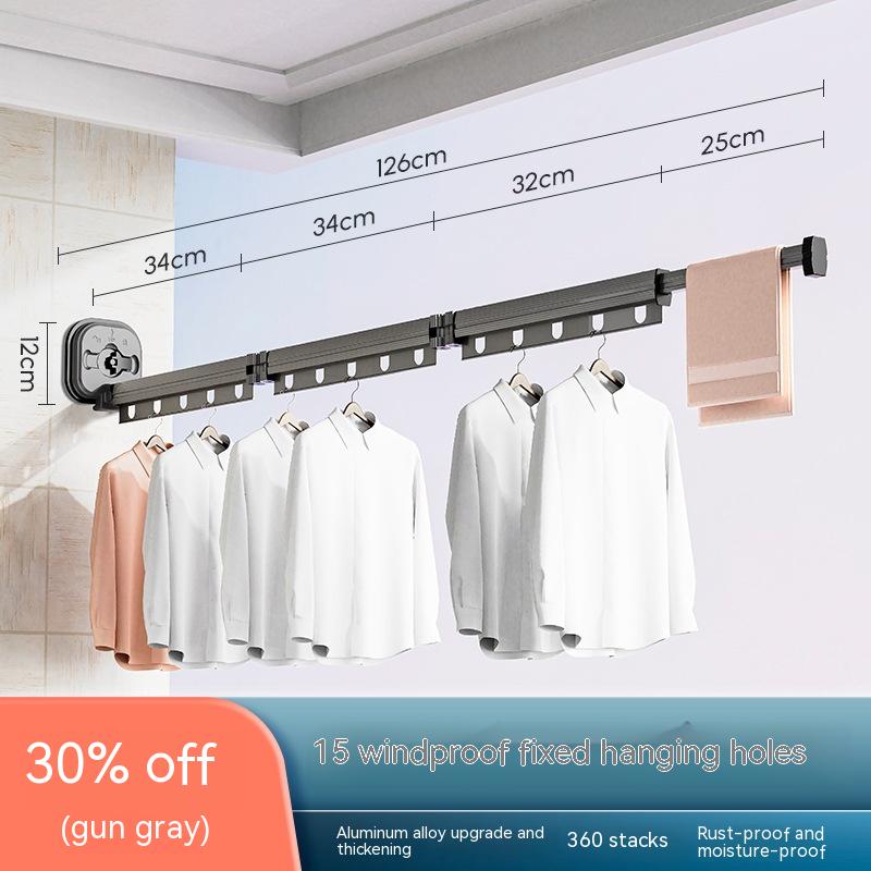 Wall Mounted Retractable Clothes Hanger Rack