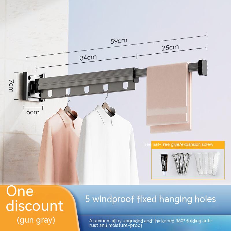 Wall Mounted Retractable Clothes Hanger Rack