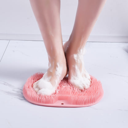 Non-slip Bath Mat Back Massage Brush Silicone Foot Wash