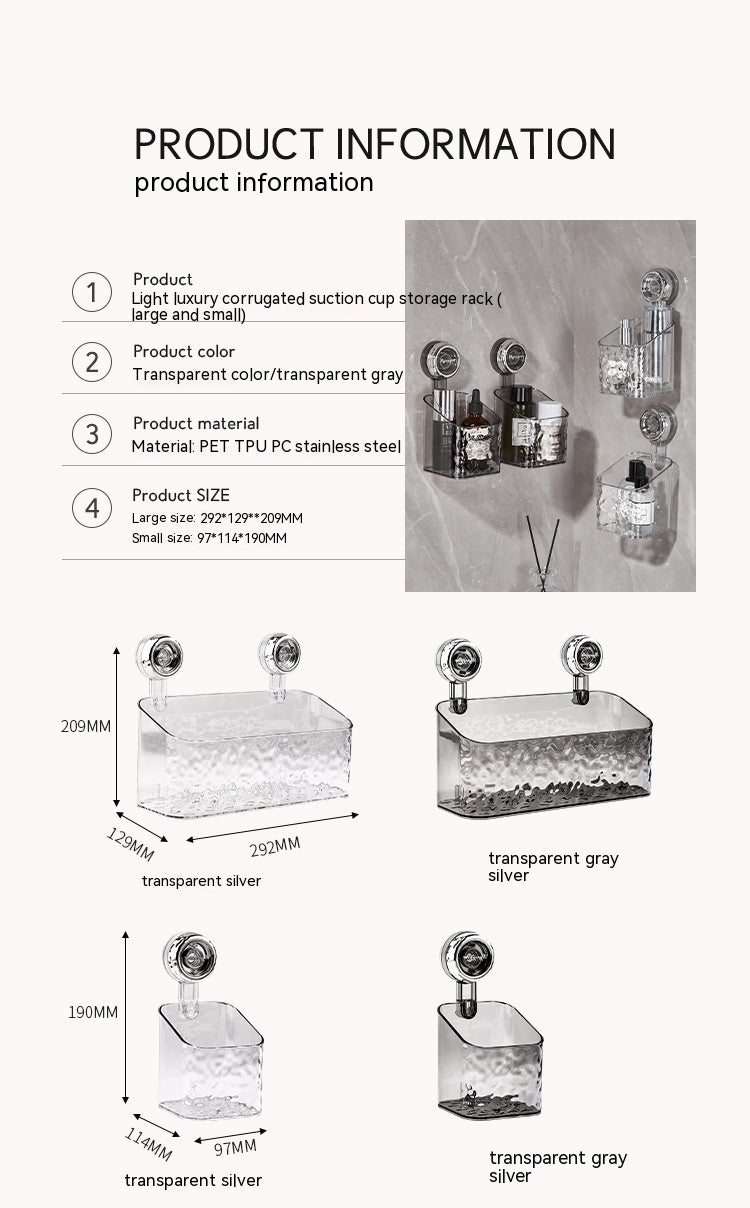 Suction Cup Punch-free Storage Rack for Bathroom Wall Sink