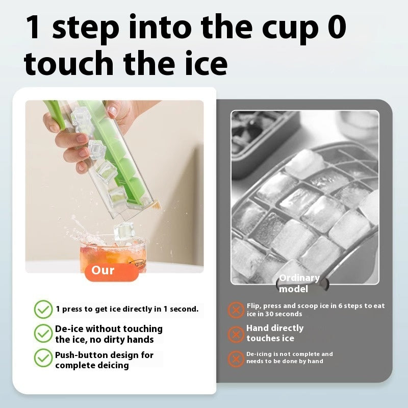 6 Grid Silicone Food Grade Push Type Ice Tray