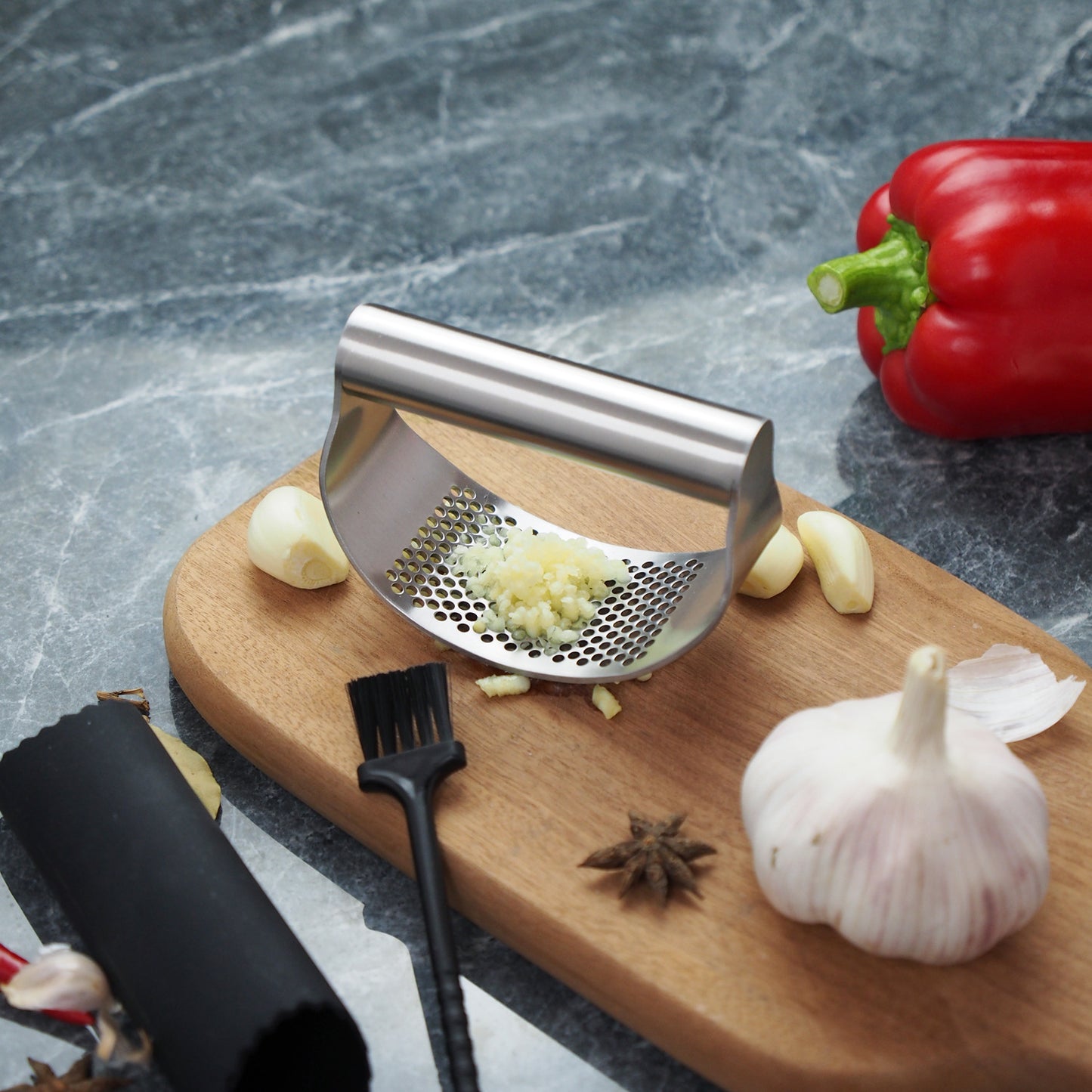 Upgraded Stainless Steel Garlic Press Squeezer