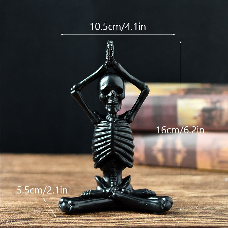 Halloween Yoga Skull Resin Ornaments