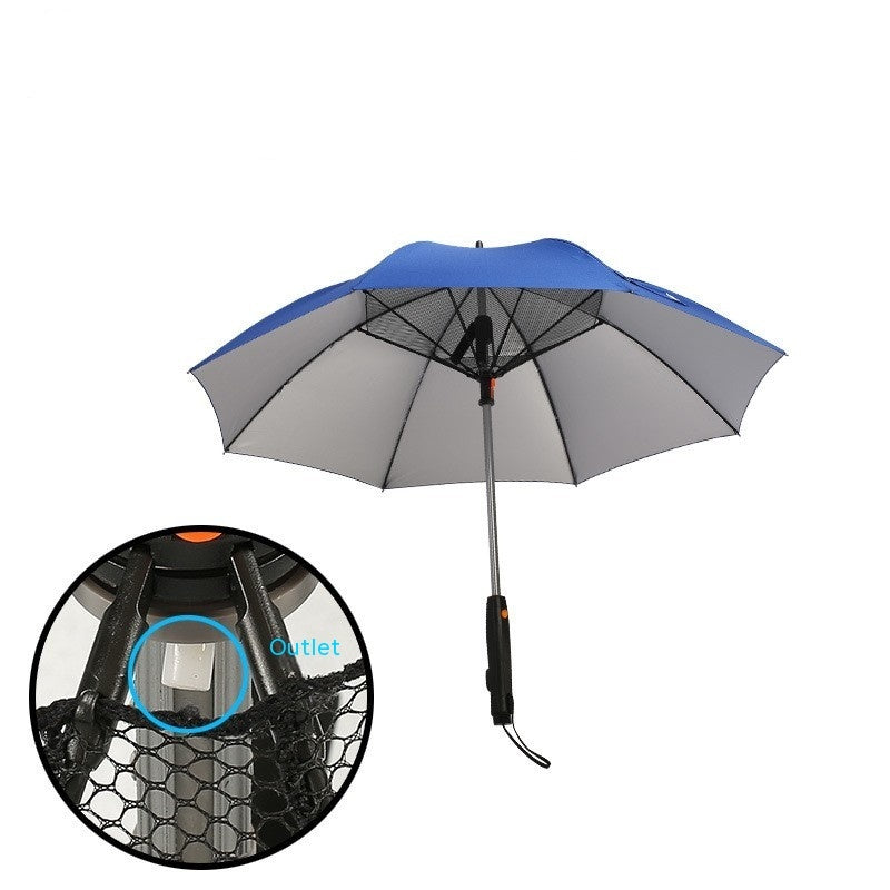 Cooling Spray Sun Umbrella With Fan And Sprinkler