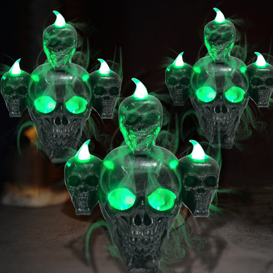 Halloween Decoration Smoke Skull Candle Lamp