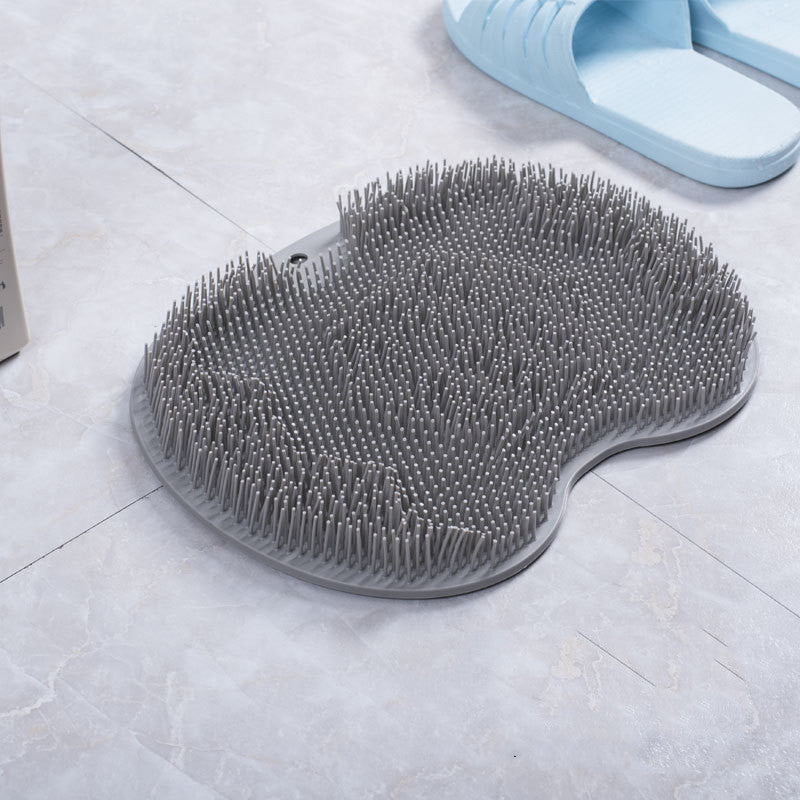 Non-slip Bath Mat Back Massage Brush Silicone Foot Wash