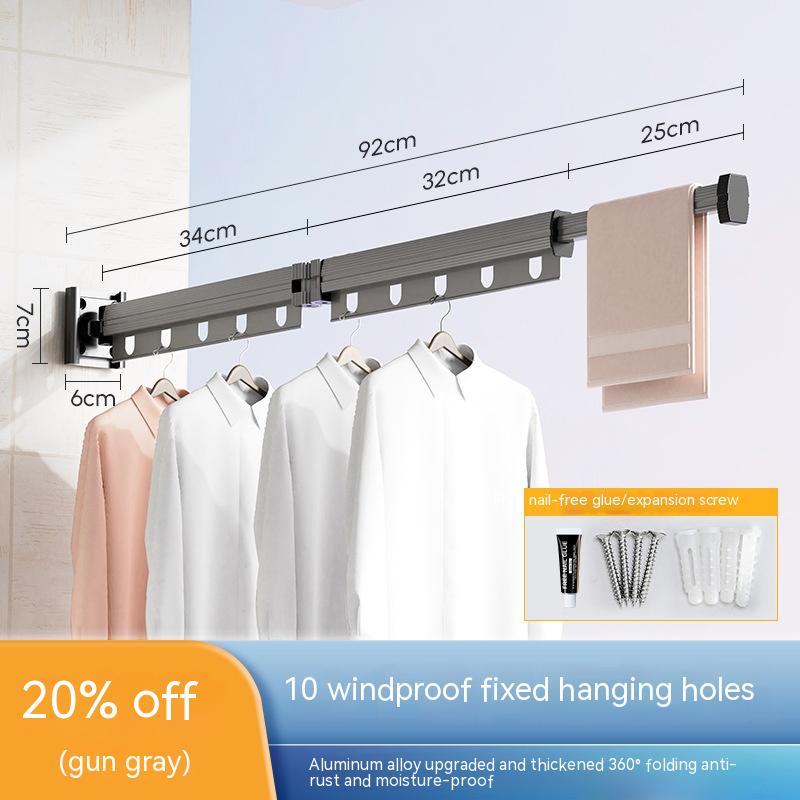 Wall Mounted Retractable Clothes Hanger Rack