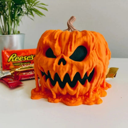 Melting Halloween Pumpkin Candy Bowl With Lid Reusable