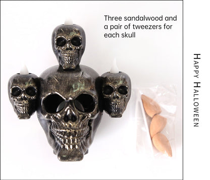 Halloween Decoration Smoke Skull Candle Lamp