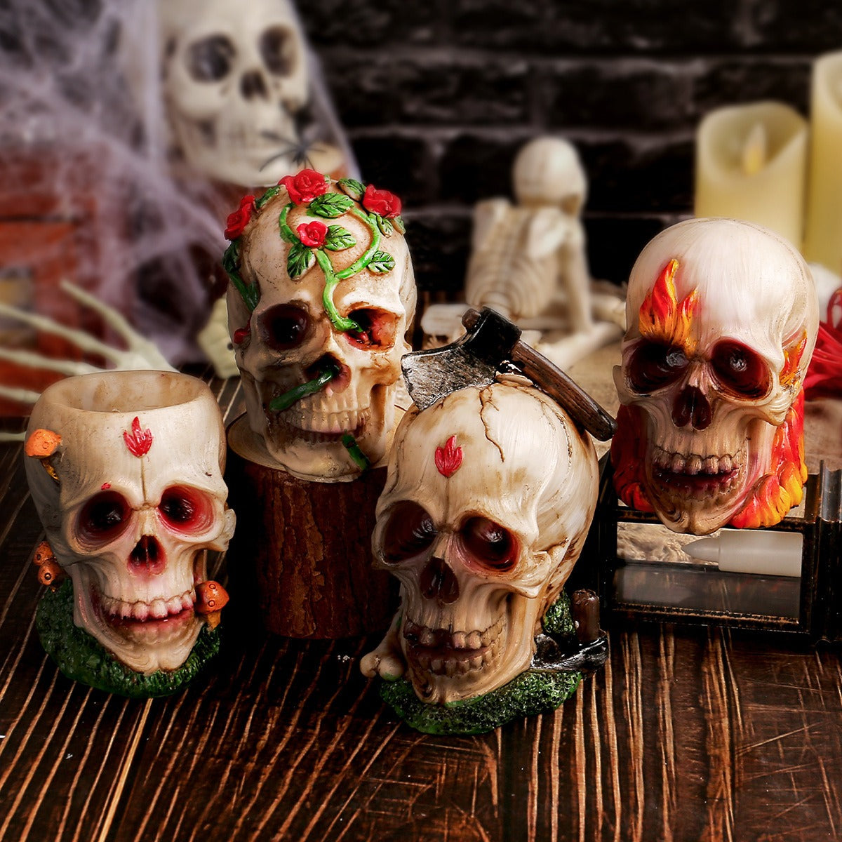 Halloween diverse skull ornaments