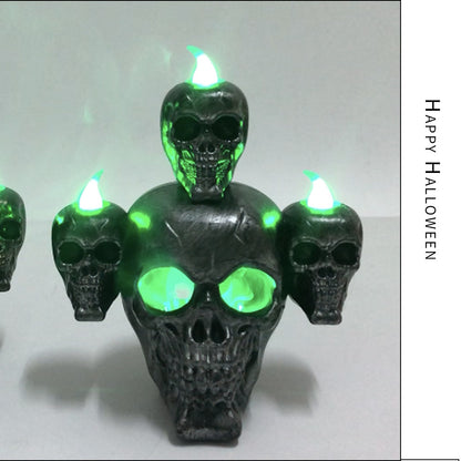 Halloween Decoration Smoke Skull Candle Lamp