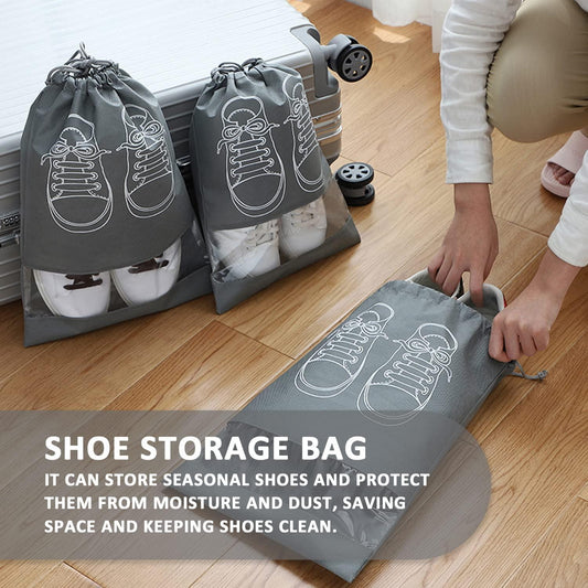 Transparent Window Portable Travel Dust-Proof Shoe Bags