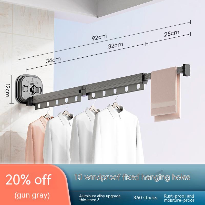 Wall Mounted Retractable Clothes Hanger Rack