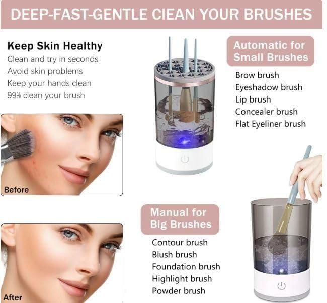 Electric USB Rechargeable Automatic Make Up Brush Cleaner