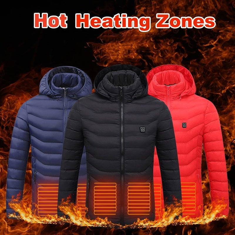 Men Heated Puffer Jacket Electric Heating Coat