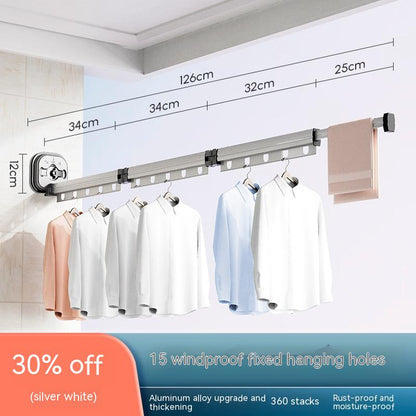 Wall Mounted Retractable Clothes Hanger Rack