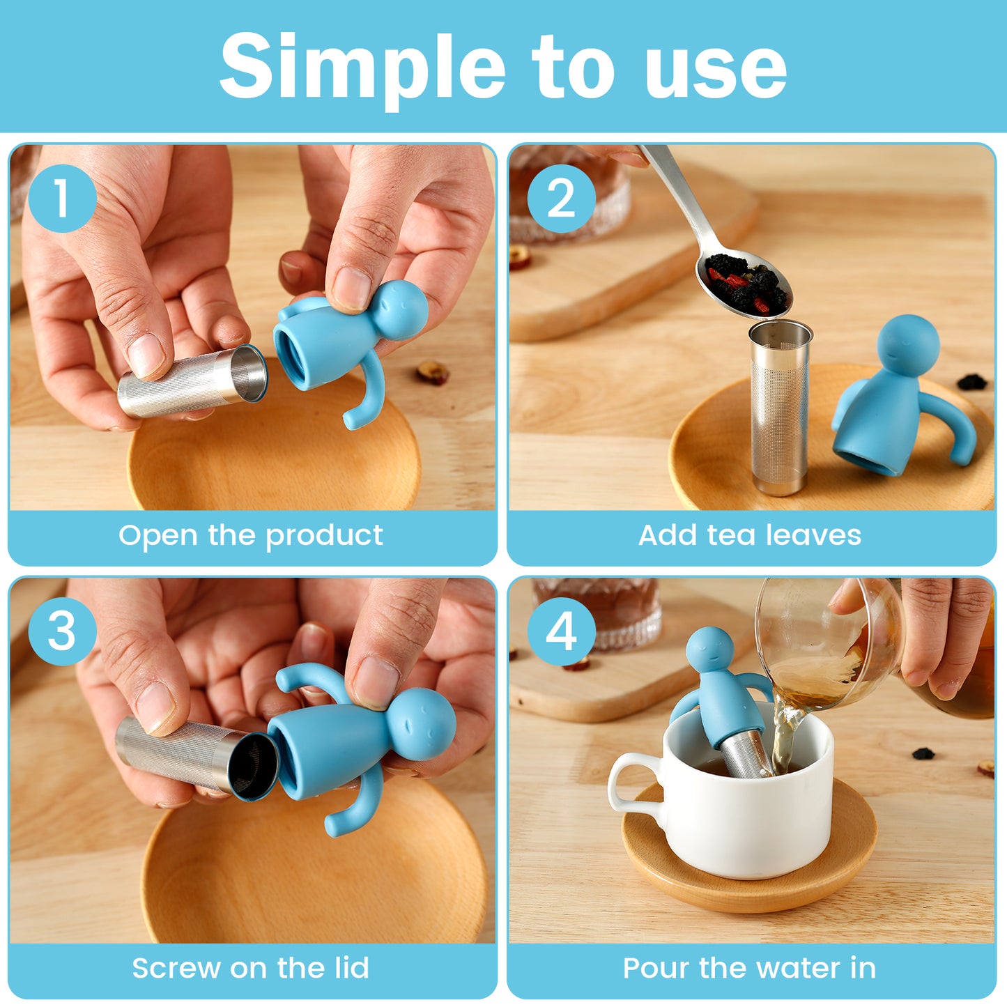 Little Man Shape Silicone Tea Strainer