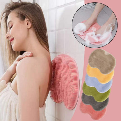 Non-slip Bath Mat Back Massage Brush Silicone Foot Wash