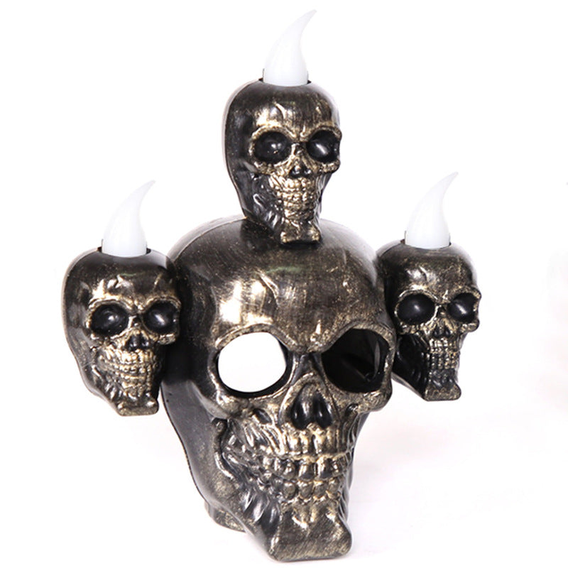 Halloween Decoration Smoke Skull Candle Lamp