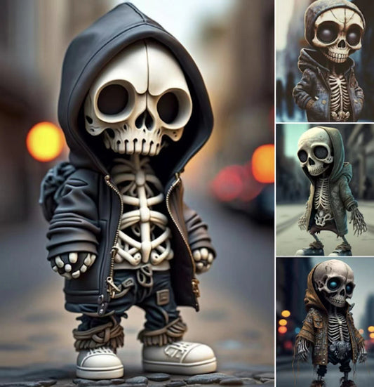 Halloween Cool Skeleton Figurines  Doll Resin Ornament