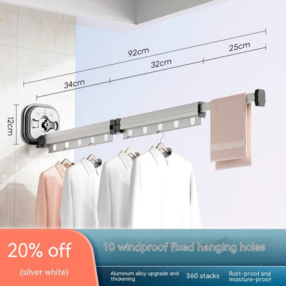 Wall Mounted Retractable Clothes Hanger Rack