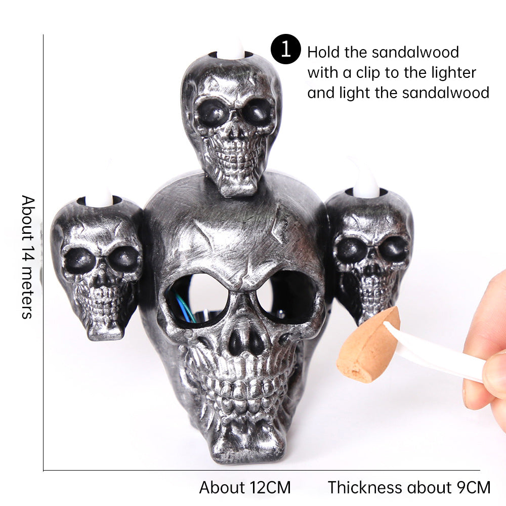 Halloween Decoration Smoke Skull Candle Lamp