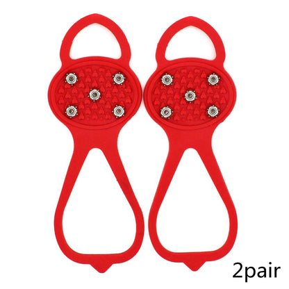 5 Teeth Ice Gripper For Shoes Crampons Ice Gripper Spike Grips Cleats