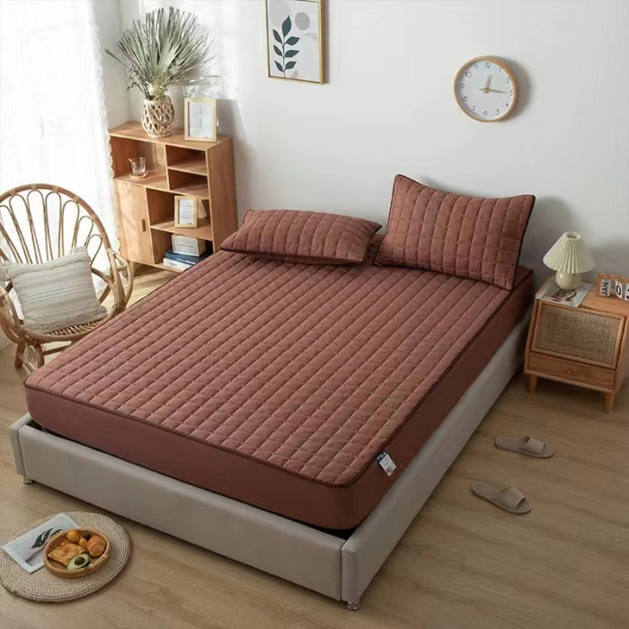 Waterproof Winter Solid Color Mattress Cover