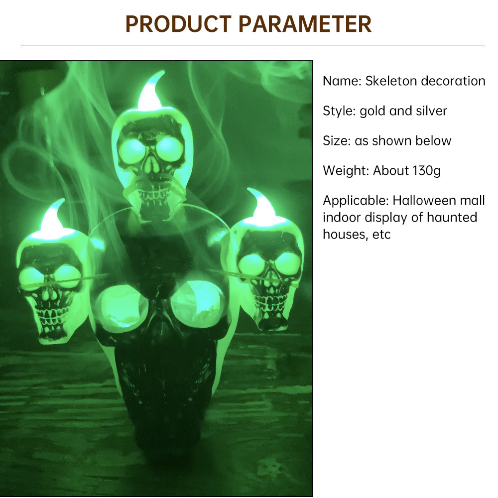 Halloween Decoration Smoke Skull Candle Lamp