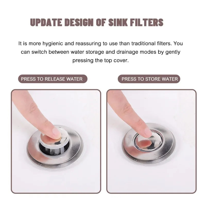 Stainless  Steel Floor Pop-Up Sink Drain Filter