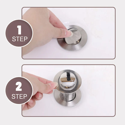 Stainless  Steel Floor Pop-Up Sink Drain Filter