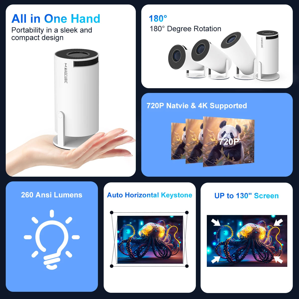 4K Mini Portable Projector