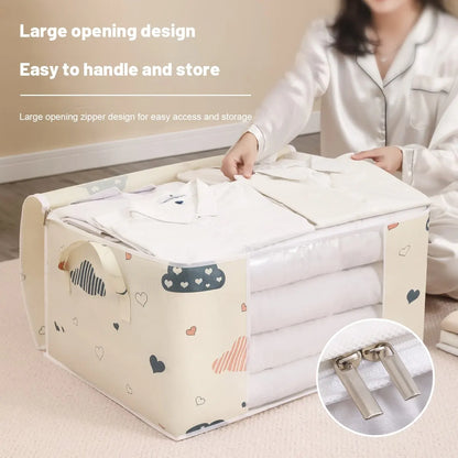 Large Capacity Clothes Storage Bag OrganizerWith Sturdy Zipper