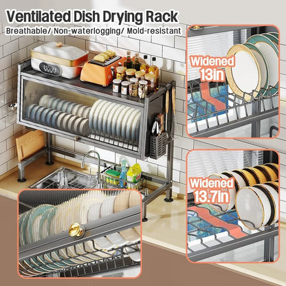 Over The Dish Drying Rack with Cover