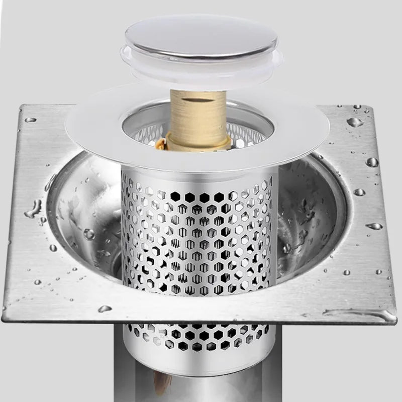 Stainless  Steel Floor Pop-Up Sink Drain Filter